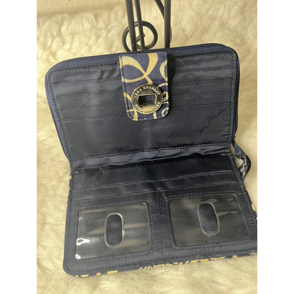 Vera Bradley Julia Style Twirly Birds Navy Blue Wallet - Picture 8 of 8